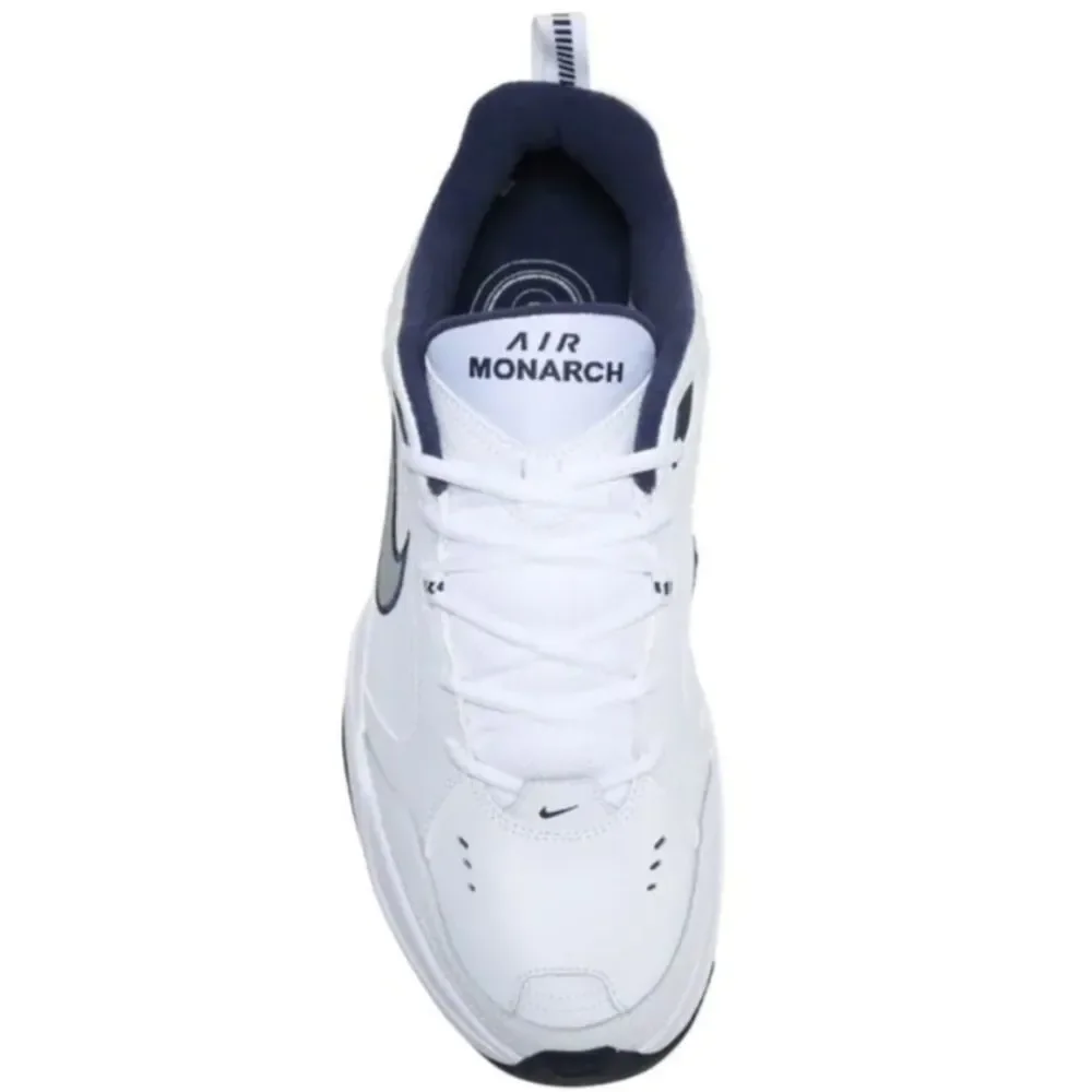 Nike Men’s Air Monarch IV Wide Width 4E Sneakers 416355 102 White Silver
